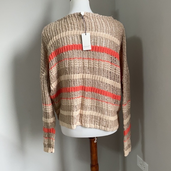 Wishlist Neutral Striped Open Stitch Sweater - Picture 3 of 4